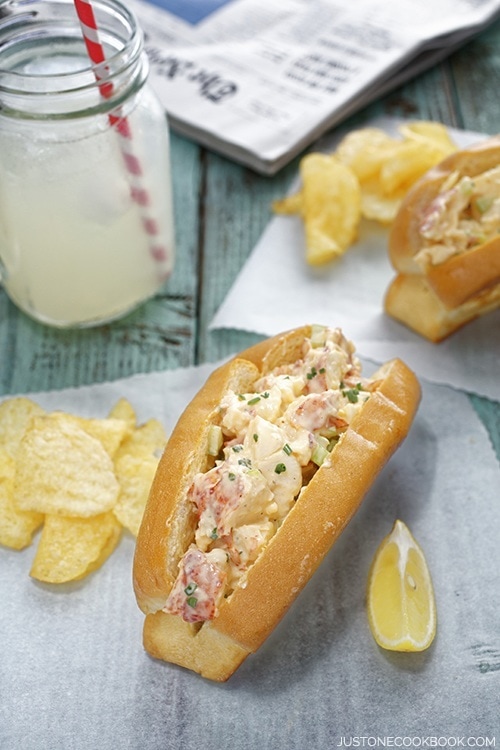 Get this delicious and easy-to-follow Lobster Roll recipe on JustOneCookbook.com. Sweet, succulent lobster meat coated with spicy mayo is piled into a buttery toasted bun!