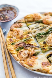 Easy-to-follow Scallion & Prawn Korean Pancake recipe. | JustOneCookbook.com @justonecookbook