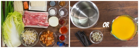 Kimchi Nabe Ingredients