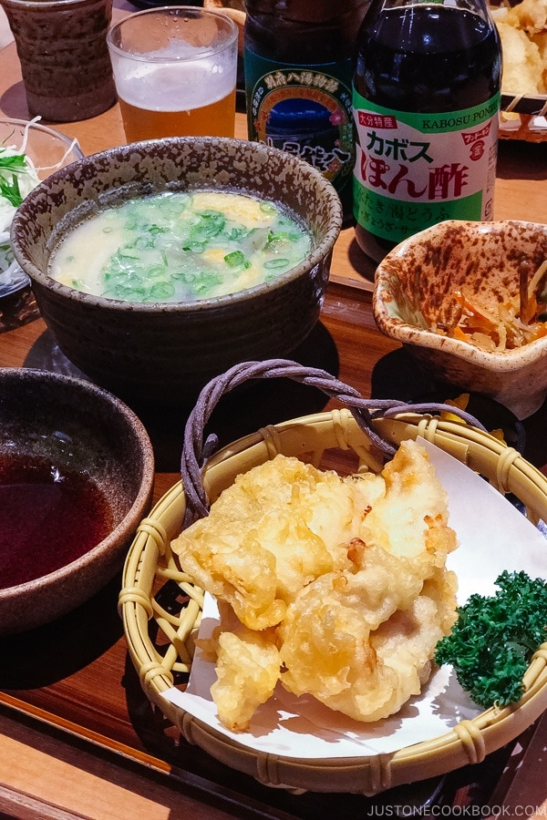 Tori-ten meal - Beppu travel guide | justonecookbook.com