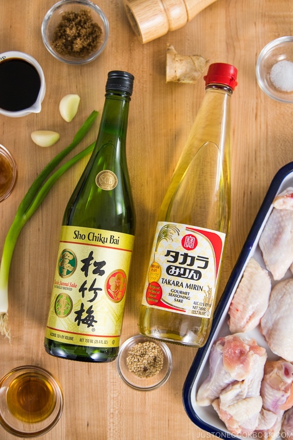 Takara Sake Sho Shiku Bai and Takara Mirin bottles