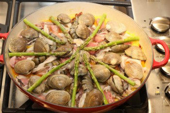 seafood placed inside a metal pan