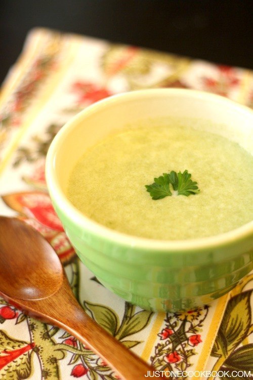 Potato and Leek Soup in a cup.