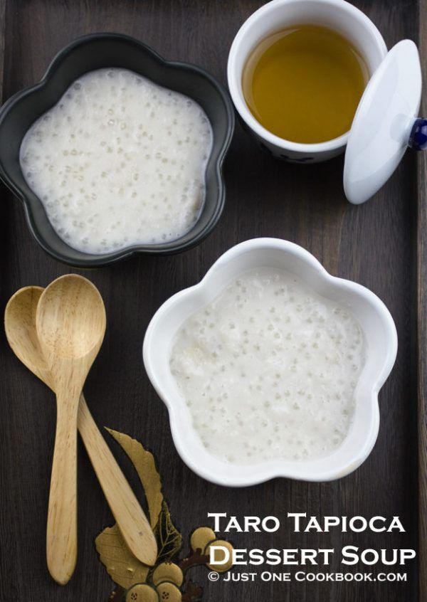 Taro Tapioca Dessert Soup in bowls.