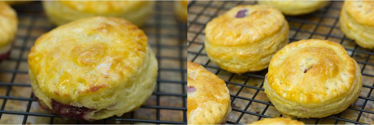 mini fruit puff pastry on wire rack