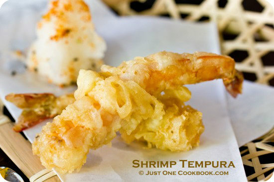 Shrimp Tempura in a basket.