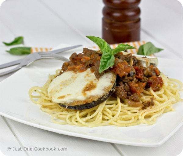 Eggplant Parmesan Spaghetti Recipe • Just One Cookbook