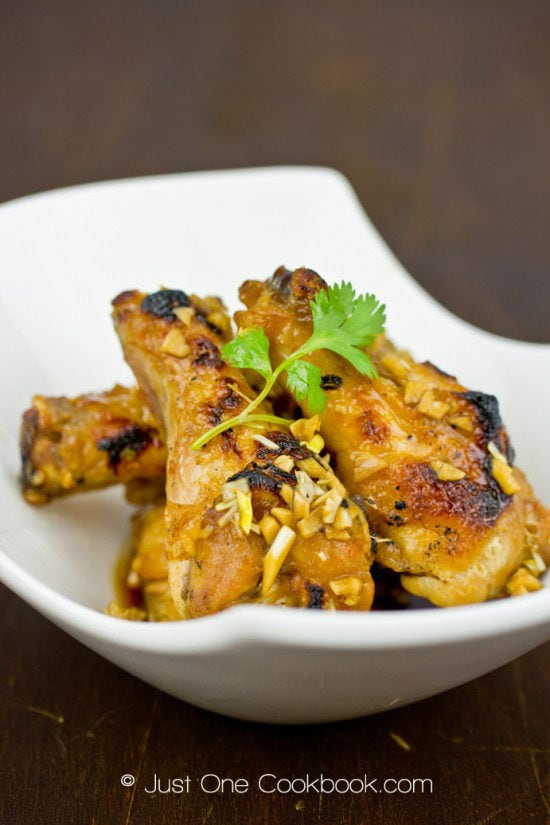 Momofuku Chicken Wings in a white bowl.