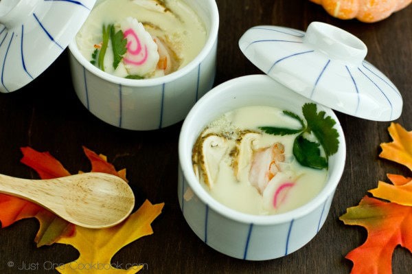 Chawanmushi with Matsutake Mushroom in cups.
