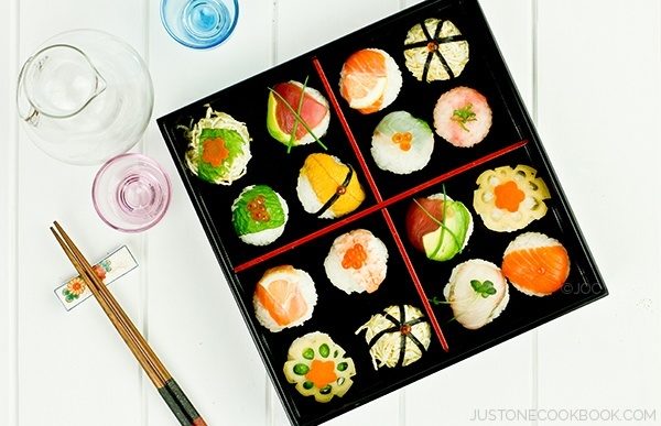 Temari Sushi in a box.