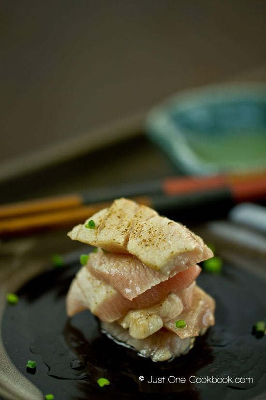 Seared Tuna on a plate.