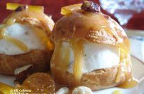 Nougat Glacé Choux with Orange Caramel
