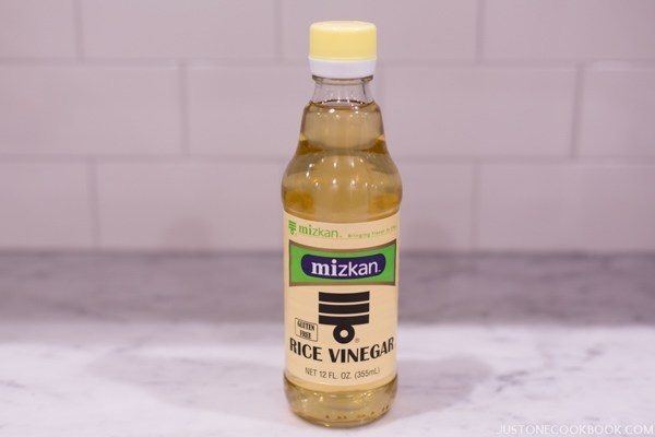 Rice Vinegar in a bottle.