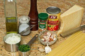 Tomato Bacon Pasta Ingredients