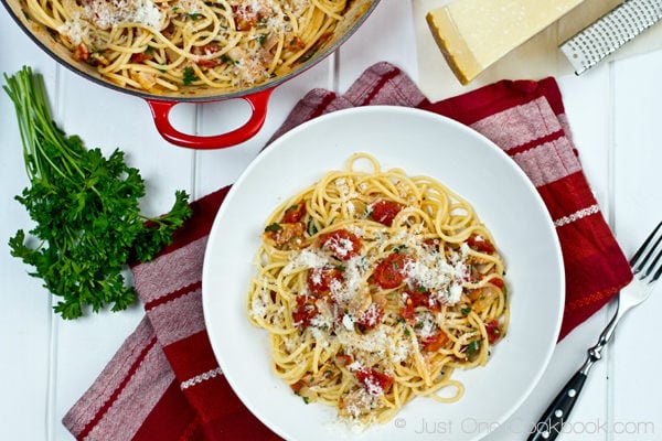 Tomato Bacon Pasta | JustOneCookbook.com