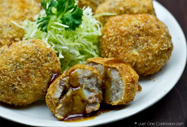 Mom's Korokke on a plate.