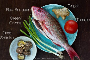 Cantonese Steamed Fish Ingredients