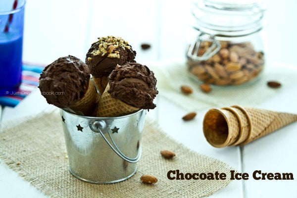 Chocolate Ice Cream in a bucket.