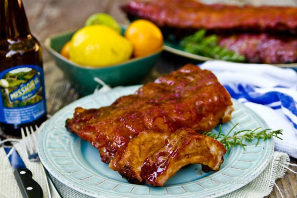 Smoked Baby Back Ribs on a plate.