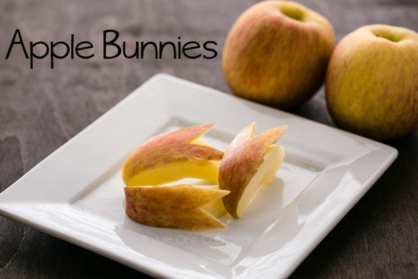 Apple Bunny | Just One Cookbook.com Apple Bunny on a plate.