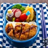 Tonkatsu Bento on a table.