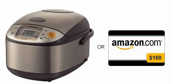 Zojirushi Rice Cooker or $150 Amazon Gift Card Giveaway