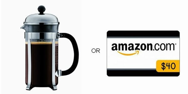 Bodum Chambord 8 cup French Press Coffee Maker or $40 Amazon Gift Card Giveaway