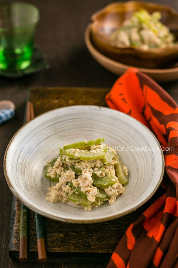 Bitter Melon Salad in bowls.