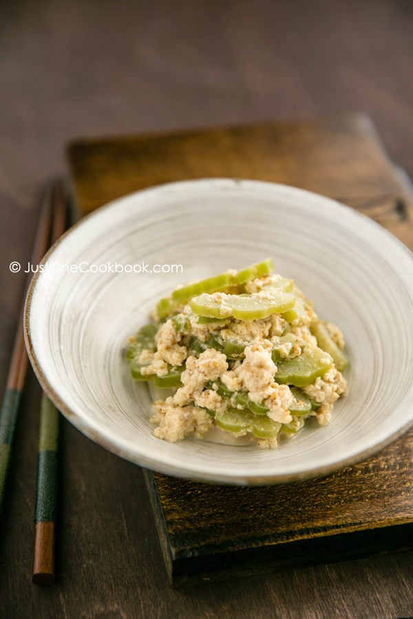 Bitter Melon Salad in a bowl.