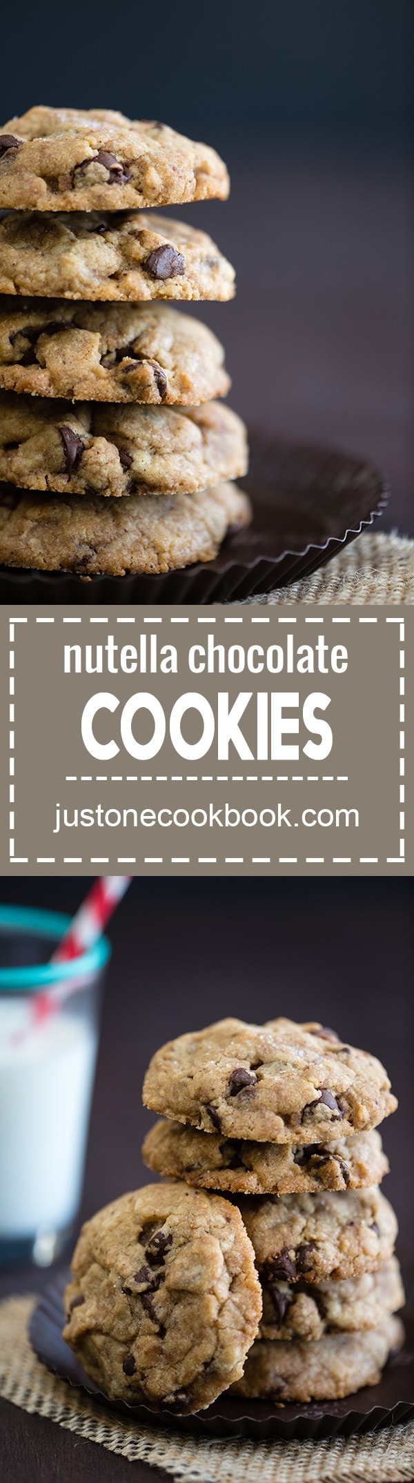 Chocolate Chip Cookies with Nutella • Just One Cookbook