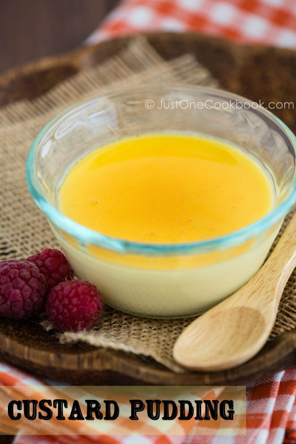 Custard Pudding in a glass cup.