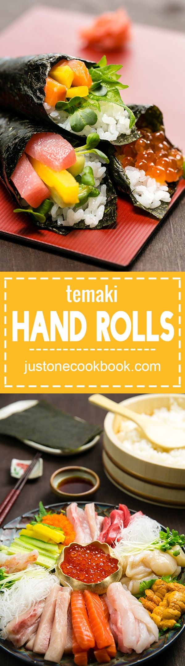 Temoki Temaki Sushi (Hand Roll) (Video) 手巻き寿司 • Just One Cookbook