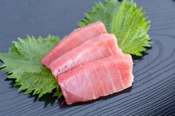 Sashimi grade Tuna on a plate.