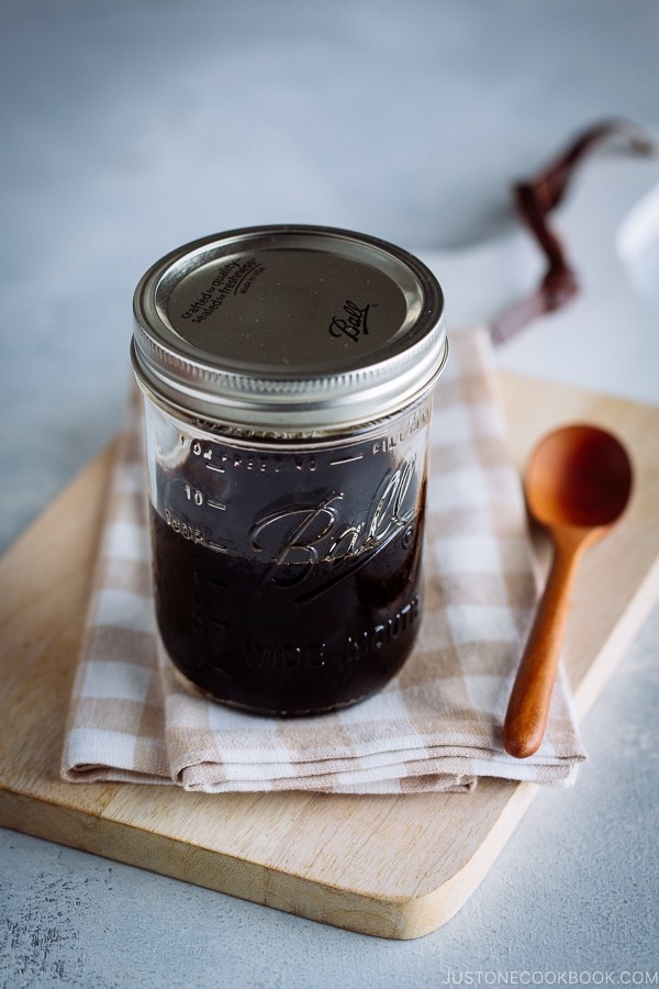 Teriyaki Sauce in a mason jar.