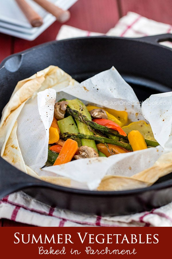 Summer Vegetables Baked in Parchment Paper • Just One Cookbook