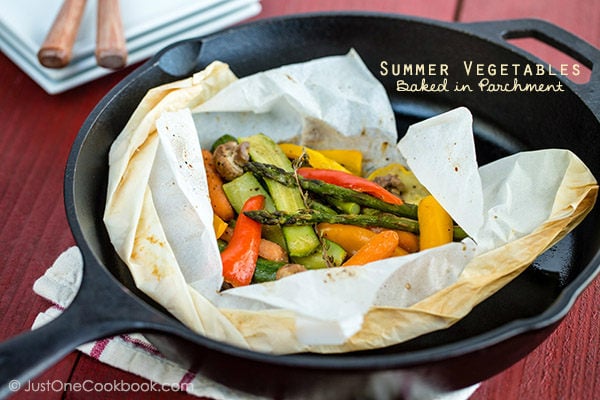 Summer Vegetables in a Parchment paper.