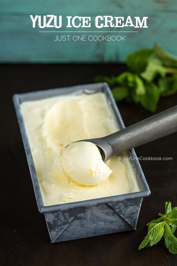 Yuzu Ice Cream in a dish.