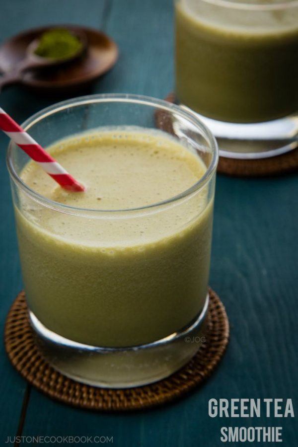 Green Tea Smoothie in glasses.