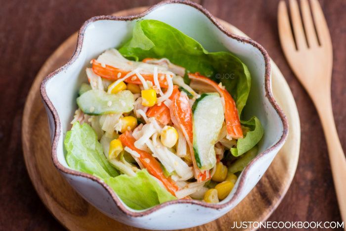 crab salad with ponzu-mayonnaise dressing 蟹カマサラダ