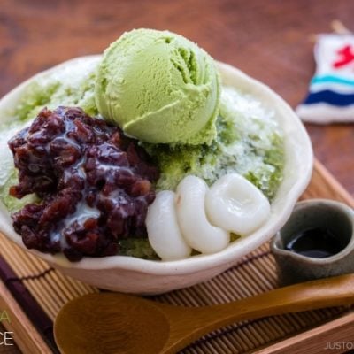 Green Tea Shaved Ice (Ujikintoki) 宇治金時かき氷 | Easy Japanese Recipes at JustOneCookbook.com