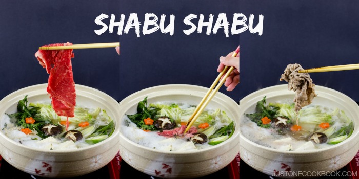 Shabu Shabu in pots.