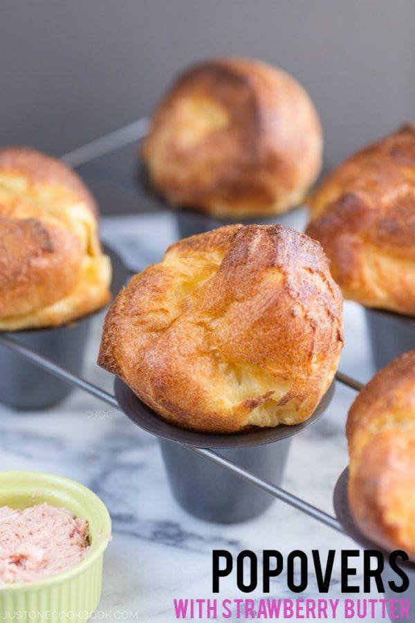 Popovers with Strawberry Butter • Just One Cookbook
