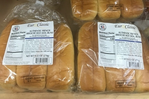 Hot Dog Buns in packages.