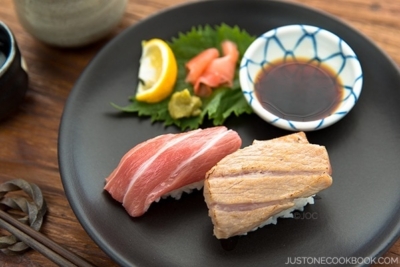 Supreme Fatty Tuna Belly "Otoro" Sushi Recipe - Easy to make sushi at home using already-made sushi pillows. Easy Japanese Recipes at JustOneCookbook.com
