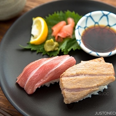 Supreme Fatty Tuna Belly "Otoro" Sushi Recipe - Easy to make sushi at home using already-made sushi pillows. Easy Japanese Recipes at JustOneCookbook.com