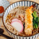 Soba Noodle Soup with shrimp in a bowl | easy Japanese recipes at justonecookbook.com