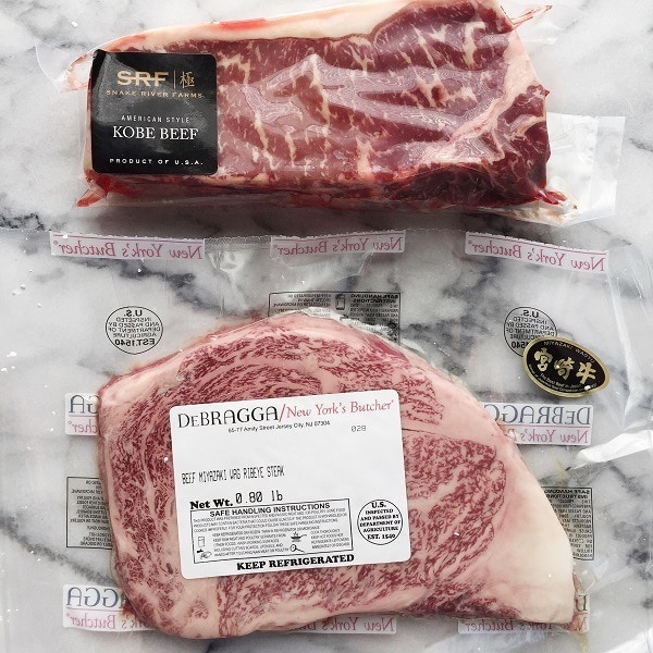 Wagyu and American Kobe Beef in packages.