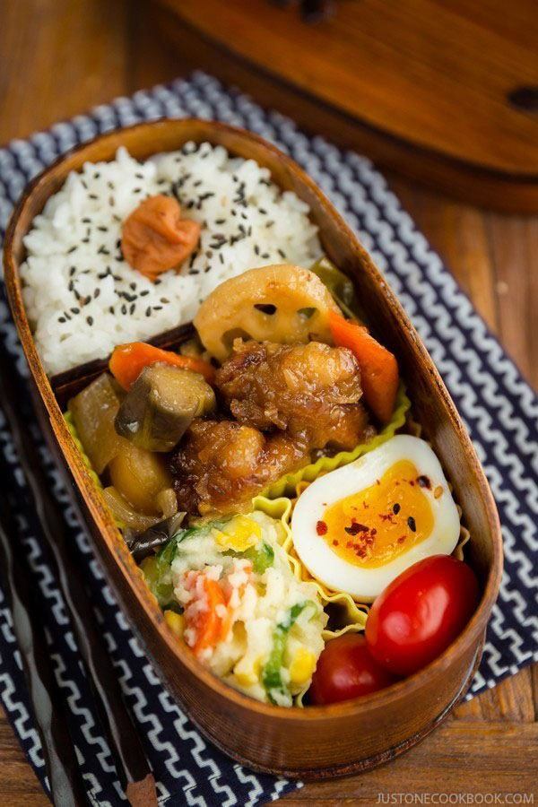 Sweet and Sour Chicken Bento on a table.