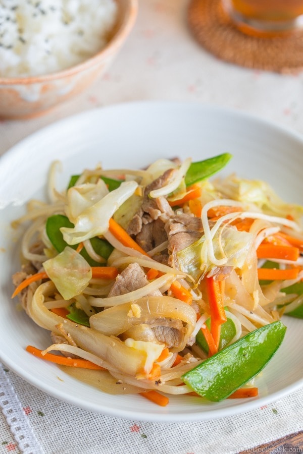 Stir Fry Vegetables on white plate.