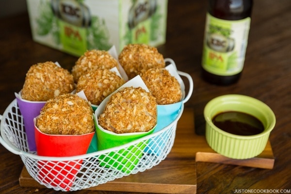 Baked Croquette in a basket.